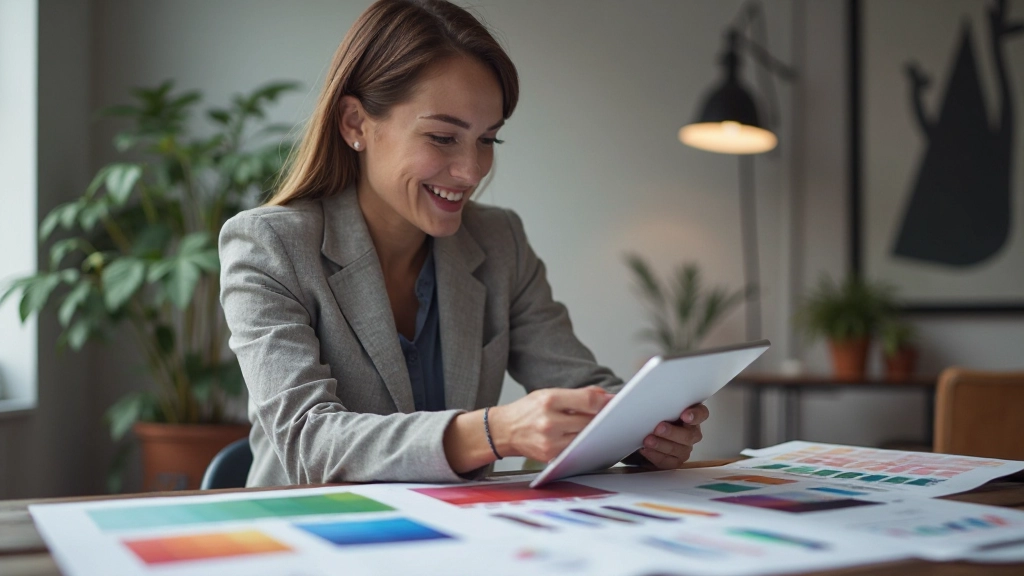 Interactief kleurenwiel met verschillende harmonieuze kleurcombinaties gemarkeerd en gelabeld