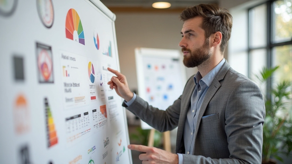 Gedetailleerde weergave van kleurkwadrant met typografische hiërarchie voorbeelden erop