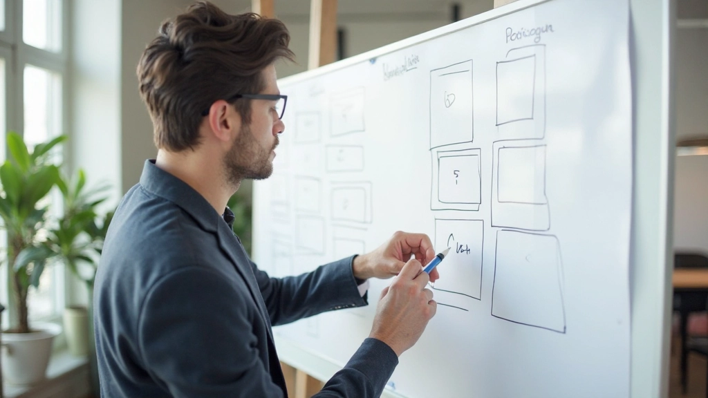 Vier verschillende grid-systemen naast elkaar weergegeven met kleurgecodeerde kolommen en modules