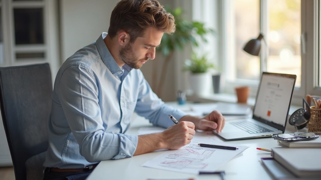 Witruimte en visuele hiërarchie in responsive website design mockup